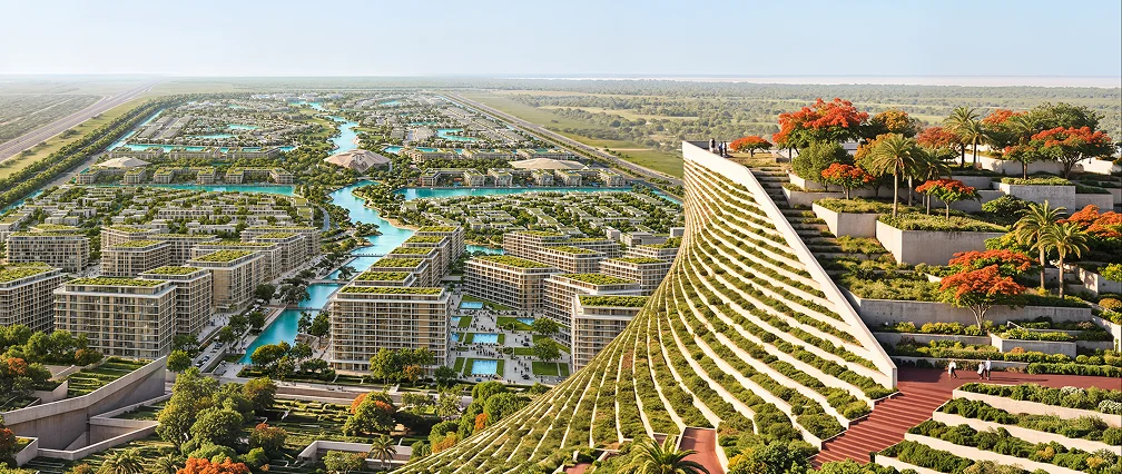 Interconnected lagoon network at Mira Hills Abu Dhabi